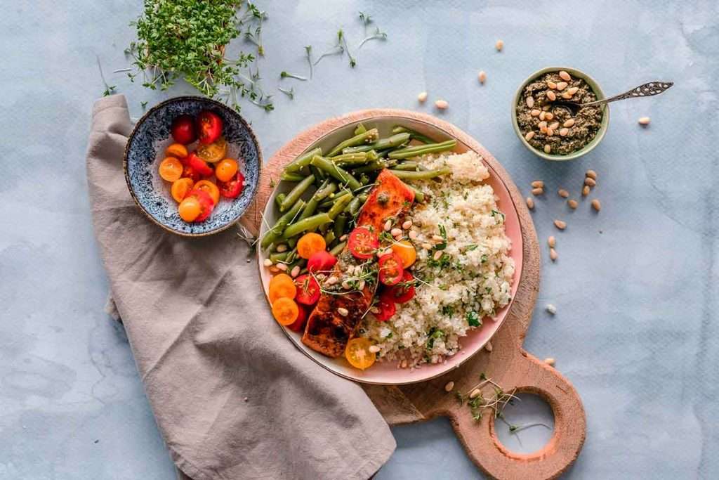 salmon con verduras