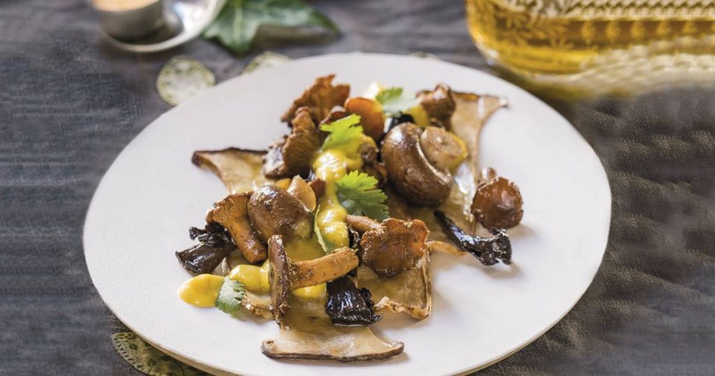 Champignons à la sauce aux baies dorées