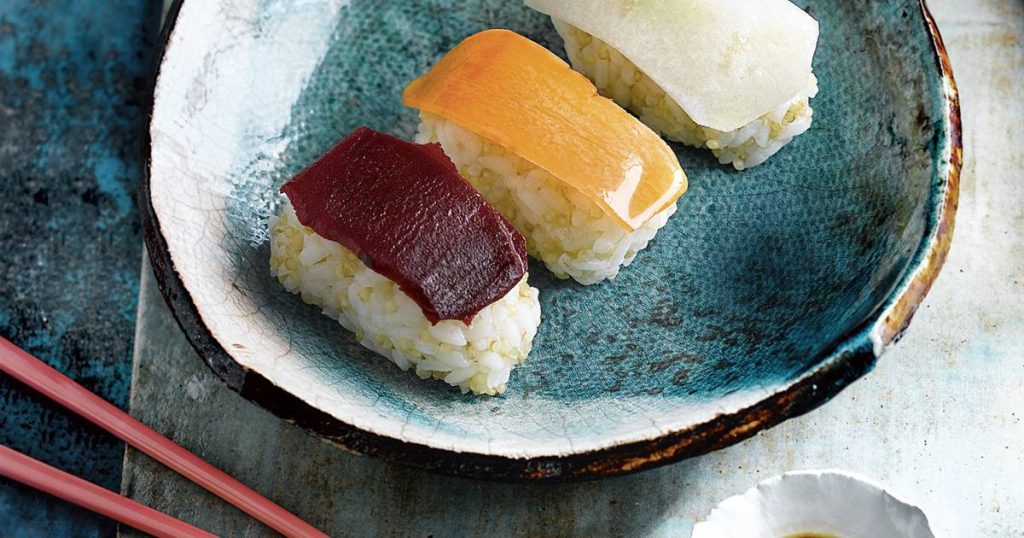 Nigiris végétaliens à 3 saveurs