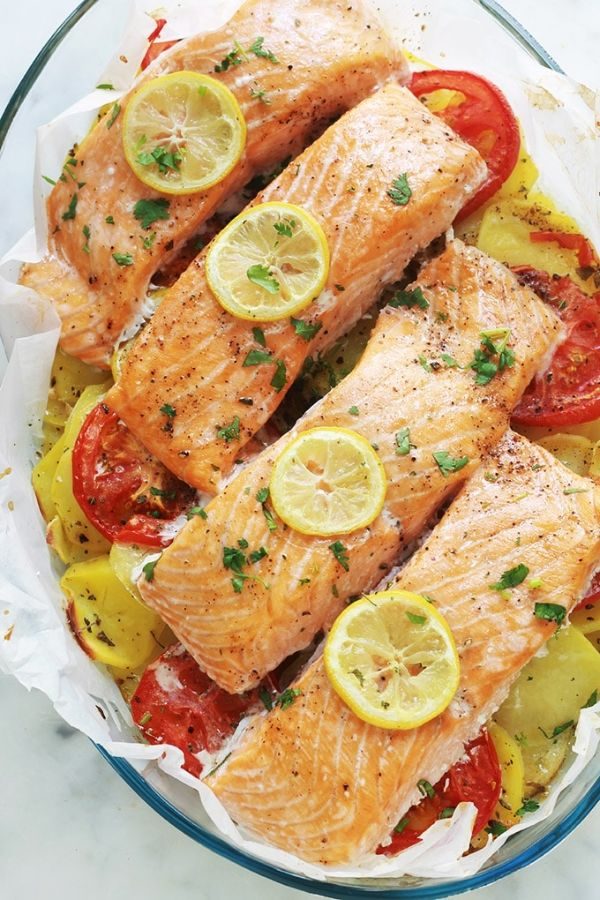 Pavés de saumon au four