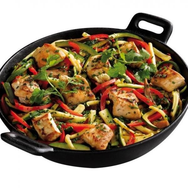 Wok de poulet et légumes du soleil